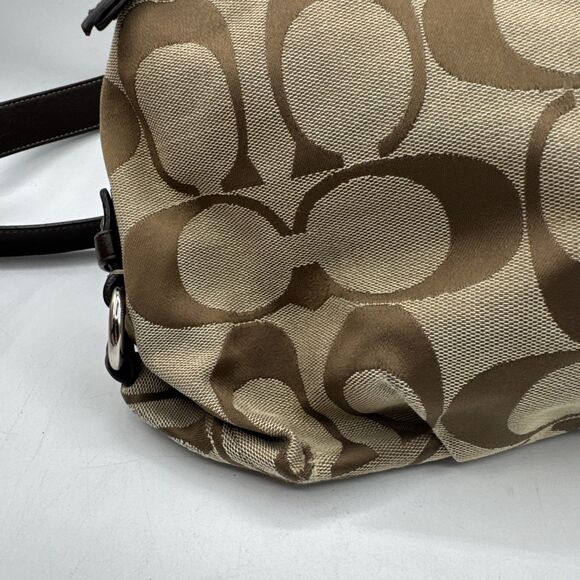 COACH Signature F15067 Shoulder Bag cross-body Brown canvas Y2K - Picture 8 of 14